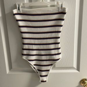 PacSun Striped Strapless Bodysuit